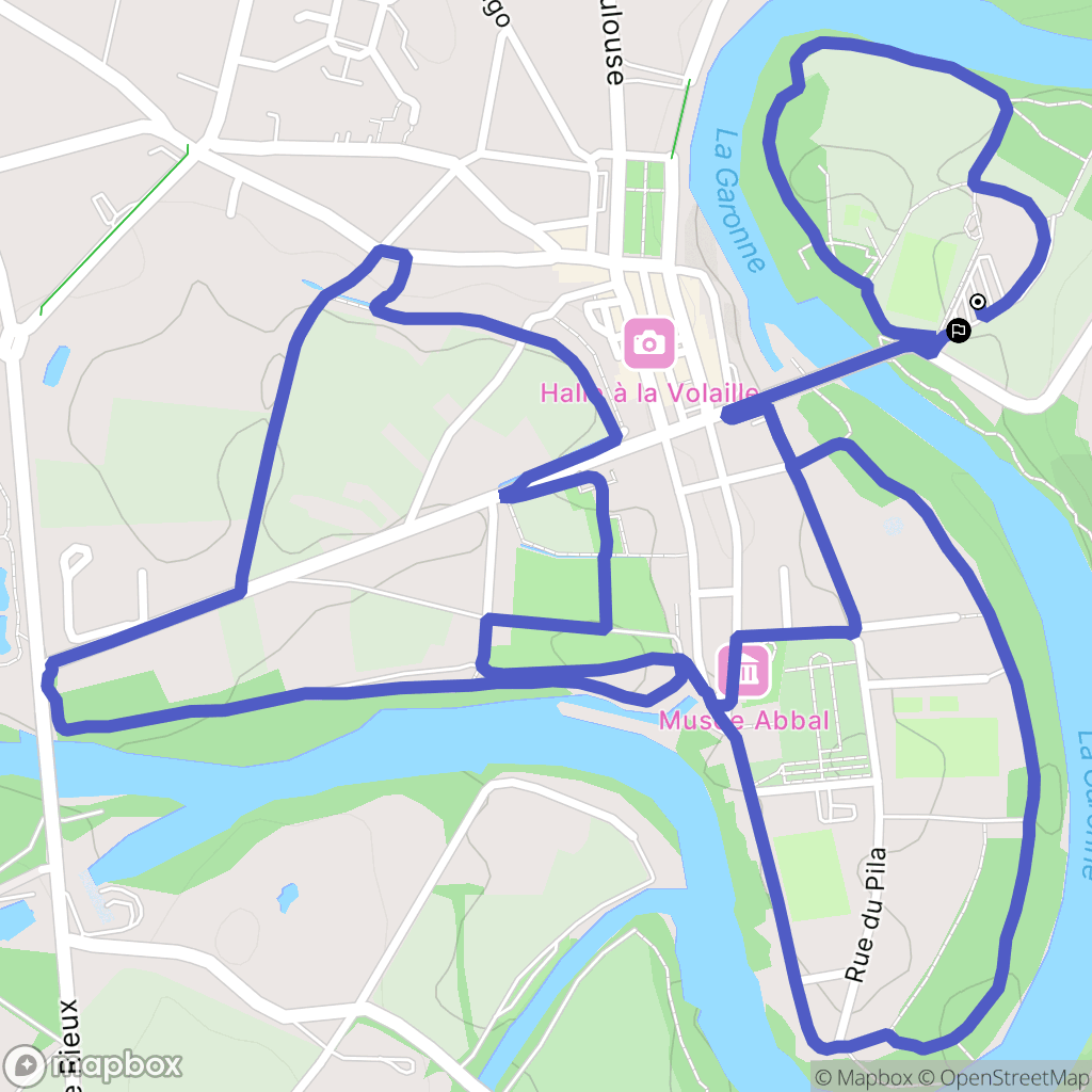 Carbonne : carte du parcours de randonnée - France