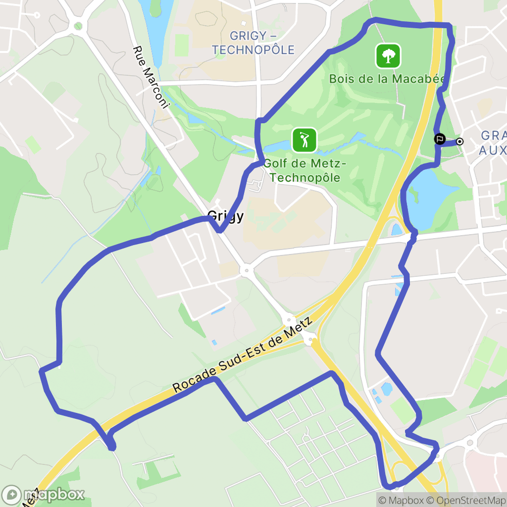 Metz : carte du parcours de randonnée - France