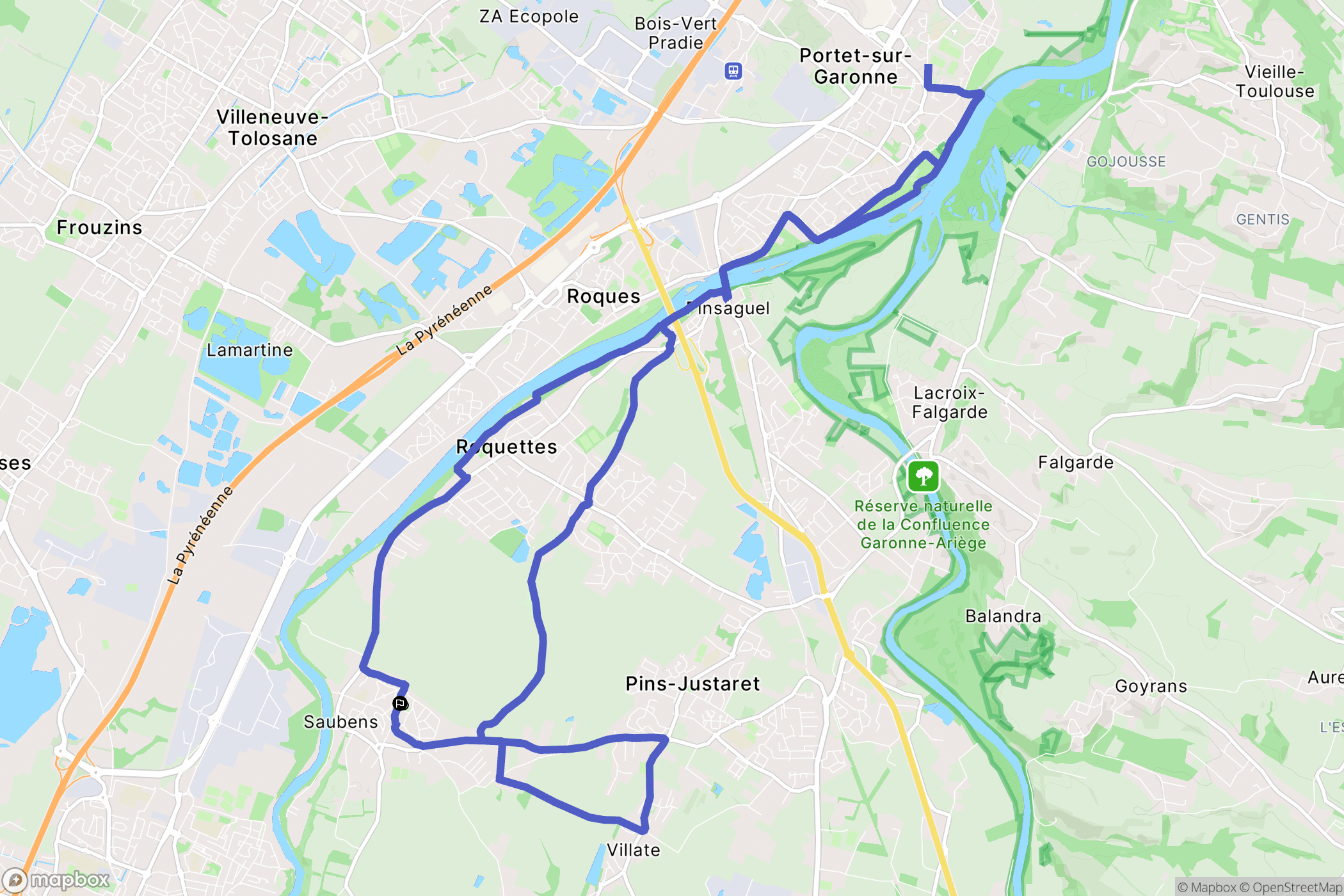 Saubens : carte du parcours de randonnée - France