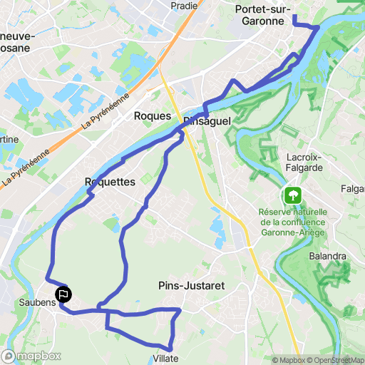 Saubens : carte du parcours de randonnée - France