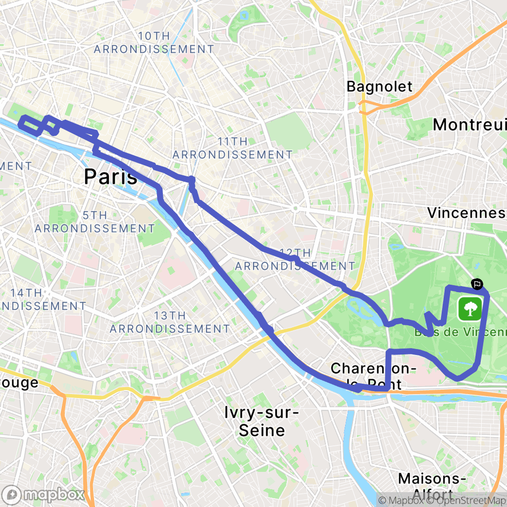 Paris : carte du parcours de randonnée - France