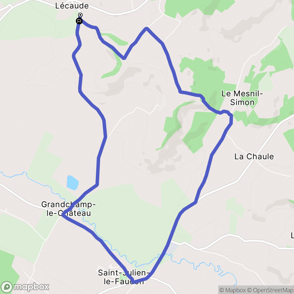 Mézidon Vallée d'Auge : carte du parcours de randonnée - France