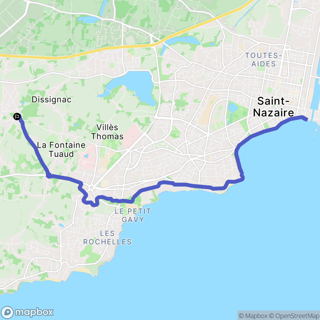 Pornichet : carte du parcours de randonnée - France