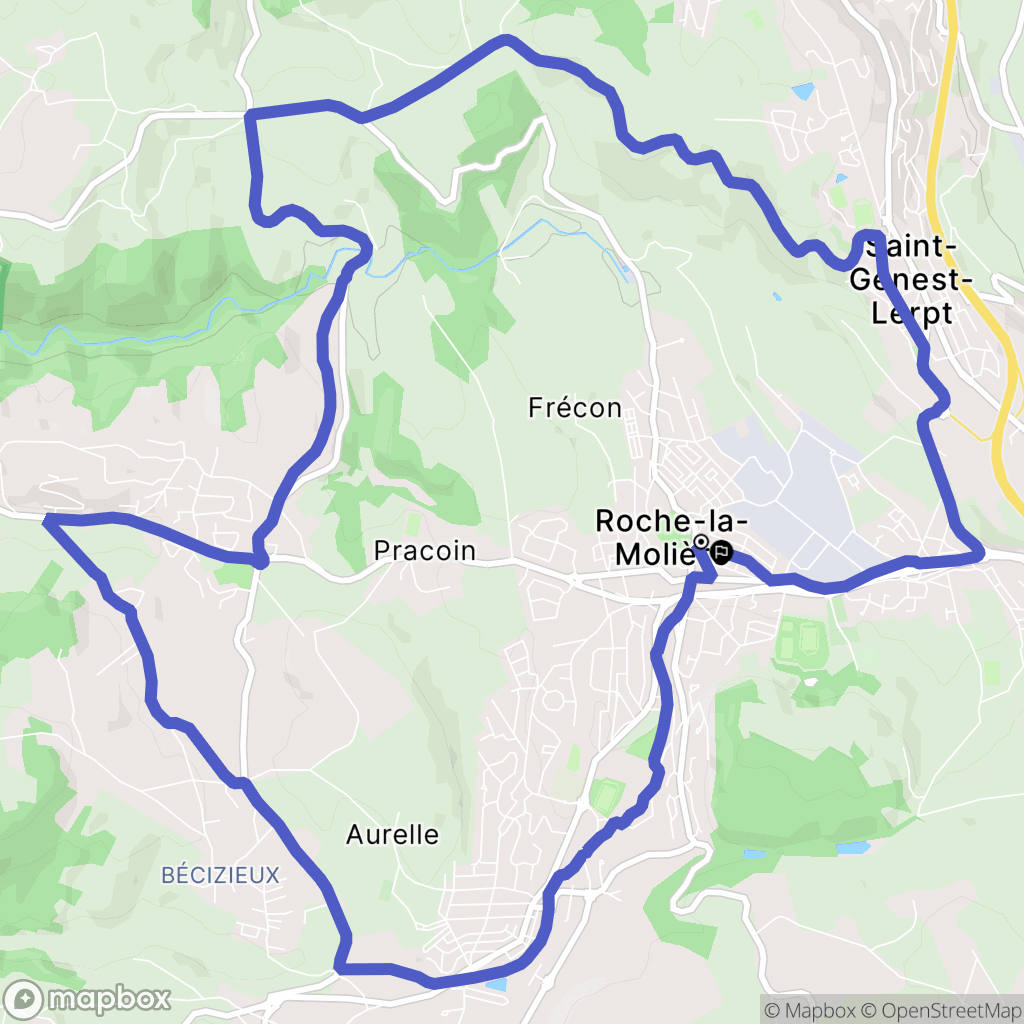 Roche-la-Molière : carte du parcours de randonnée - France