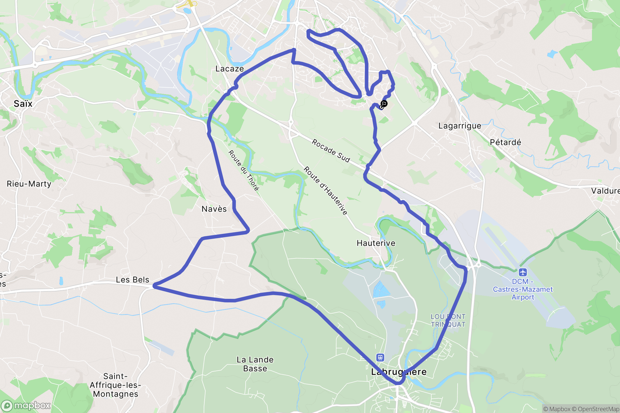 Castres : carte du parcours de randonnée - France