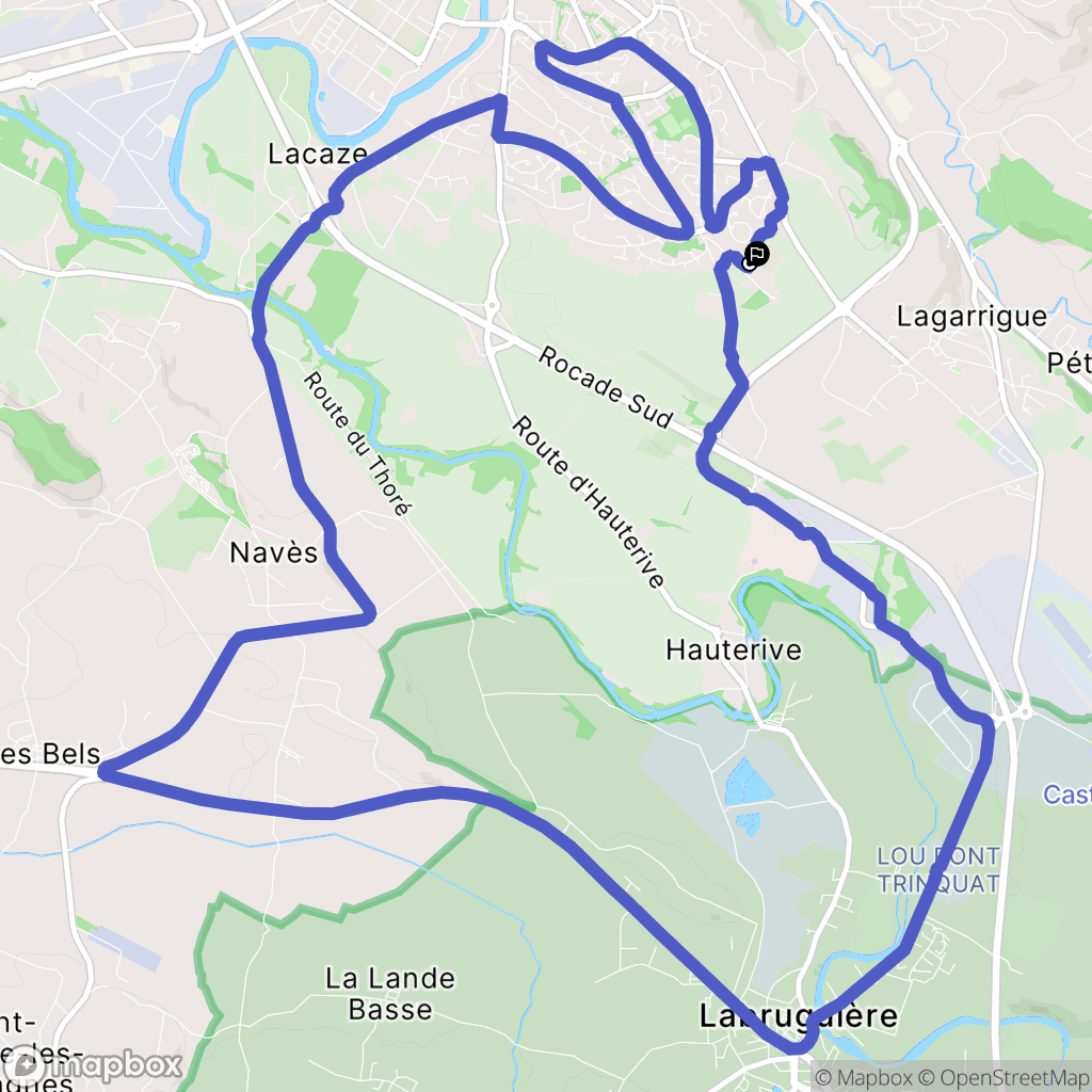 Castres : carte du parcours de randonnée - France