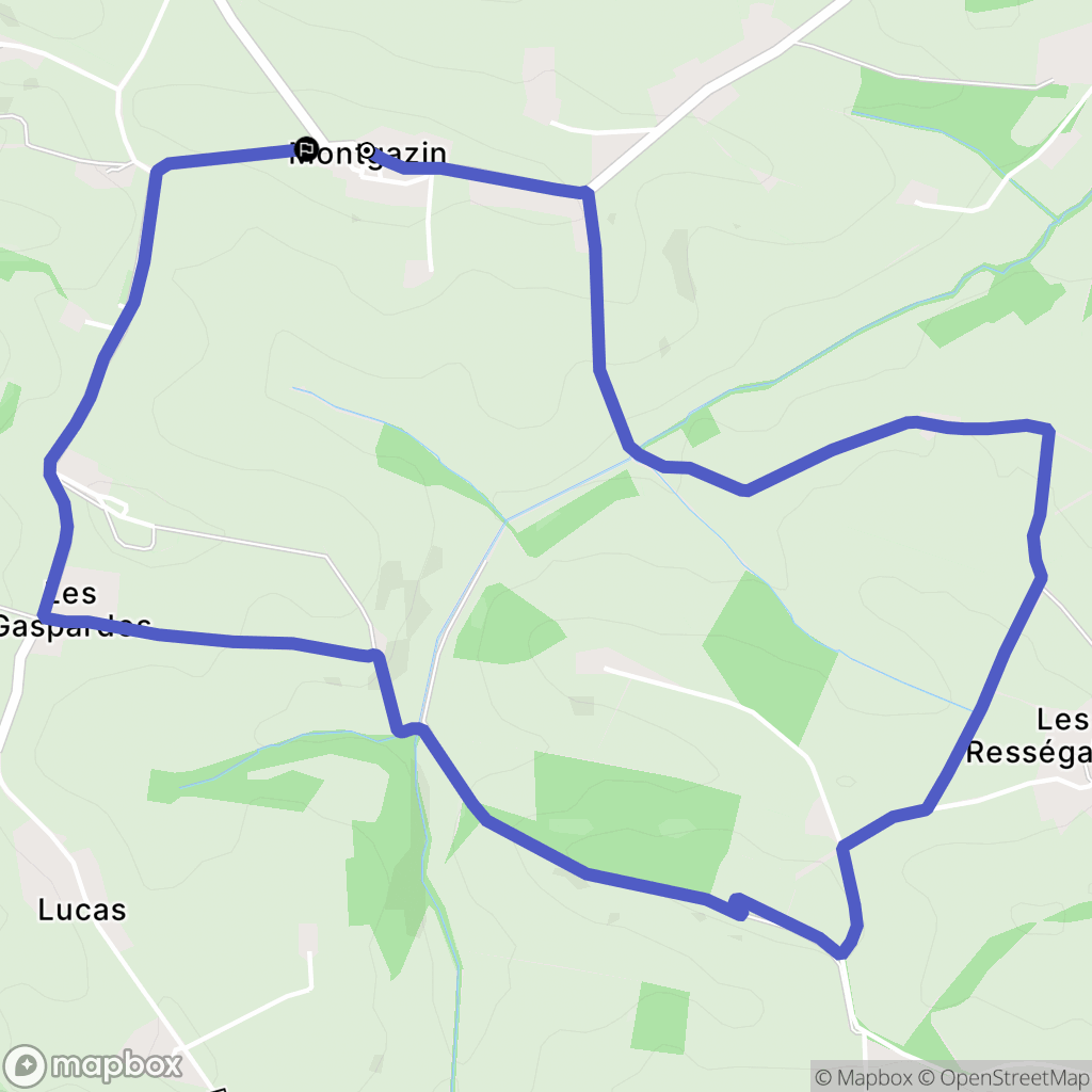 Montgazin : carte du parcours de randonnée - France