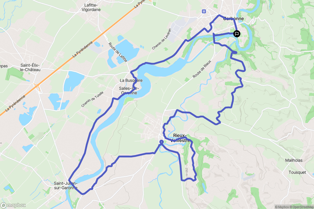 Carbonne : carte du parcours de randonnée - France
