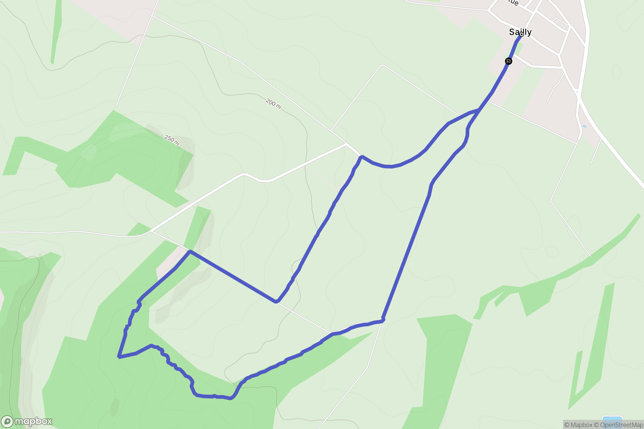 Sailly : carte du parcours de randonnée - France