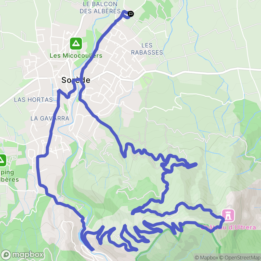 Sorède : carte du parcours de randonnée - France