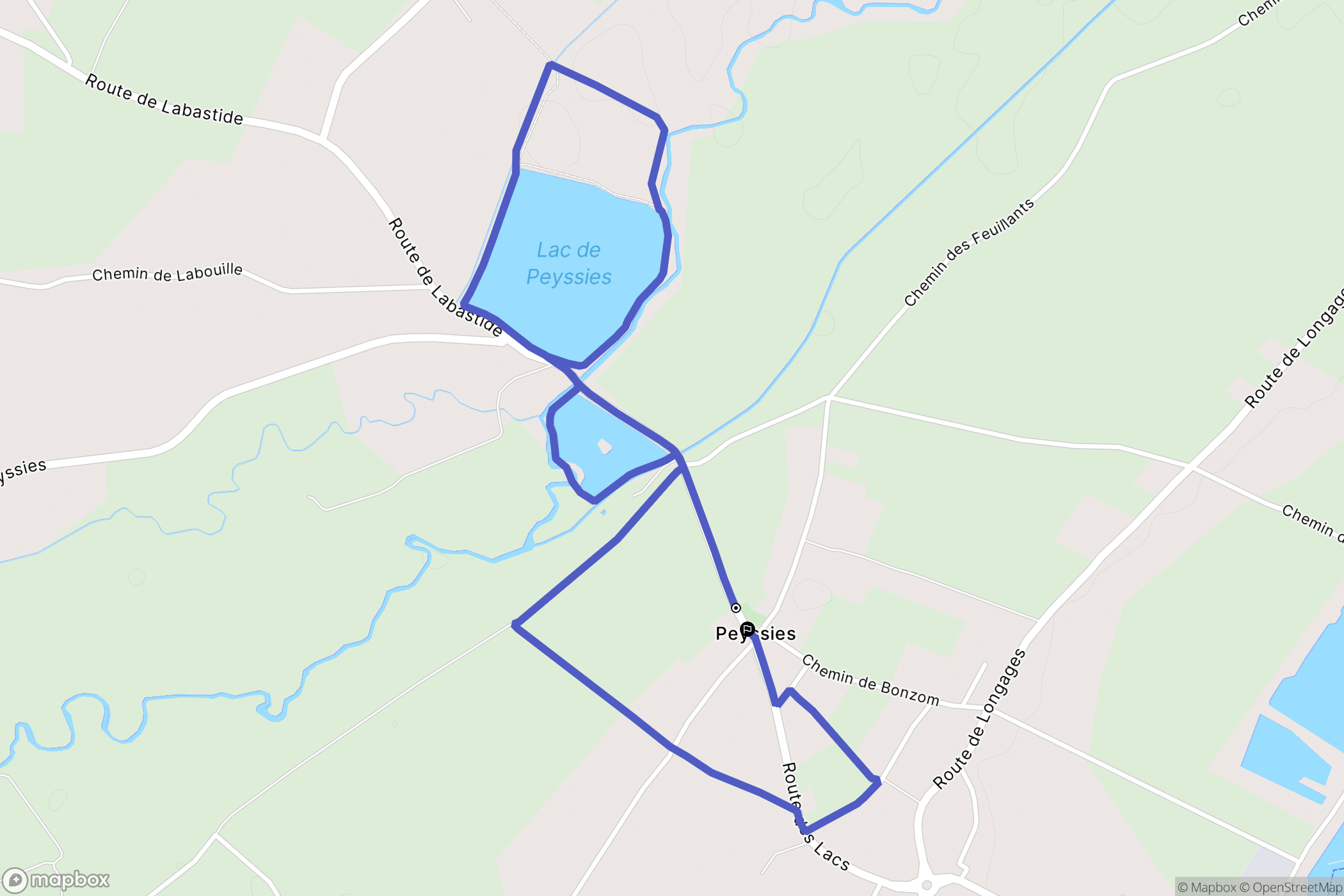 Peyssies : carte du parcours de randonnée - France
