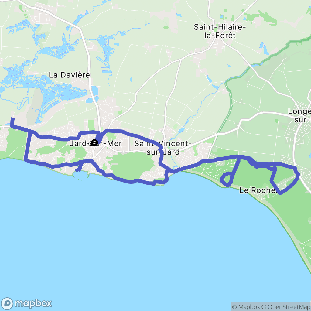 Jard-sur-Mer : carte du parcours de randonnée - France