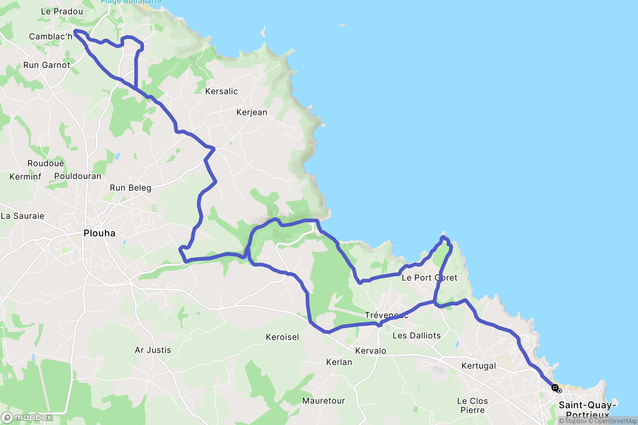 Saint-Quay-Portrieux : carte du parcours de randonnée - France