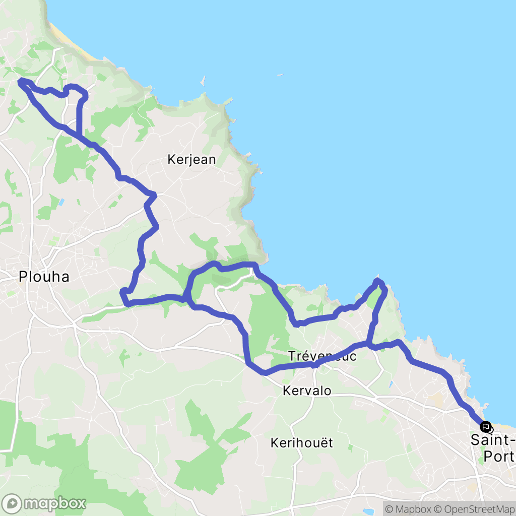 Saint-Quay-Portrieux : carte du parcours de randonnée - France