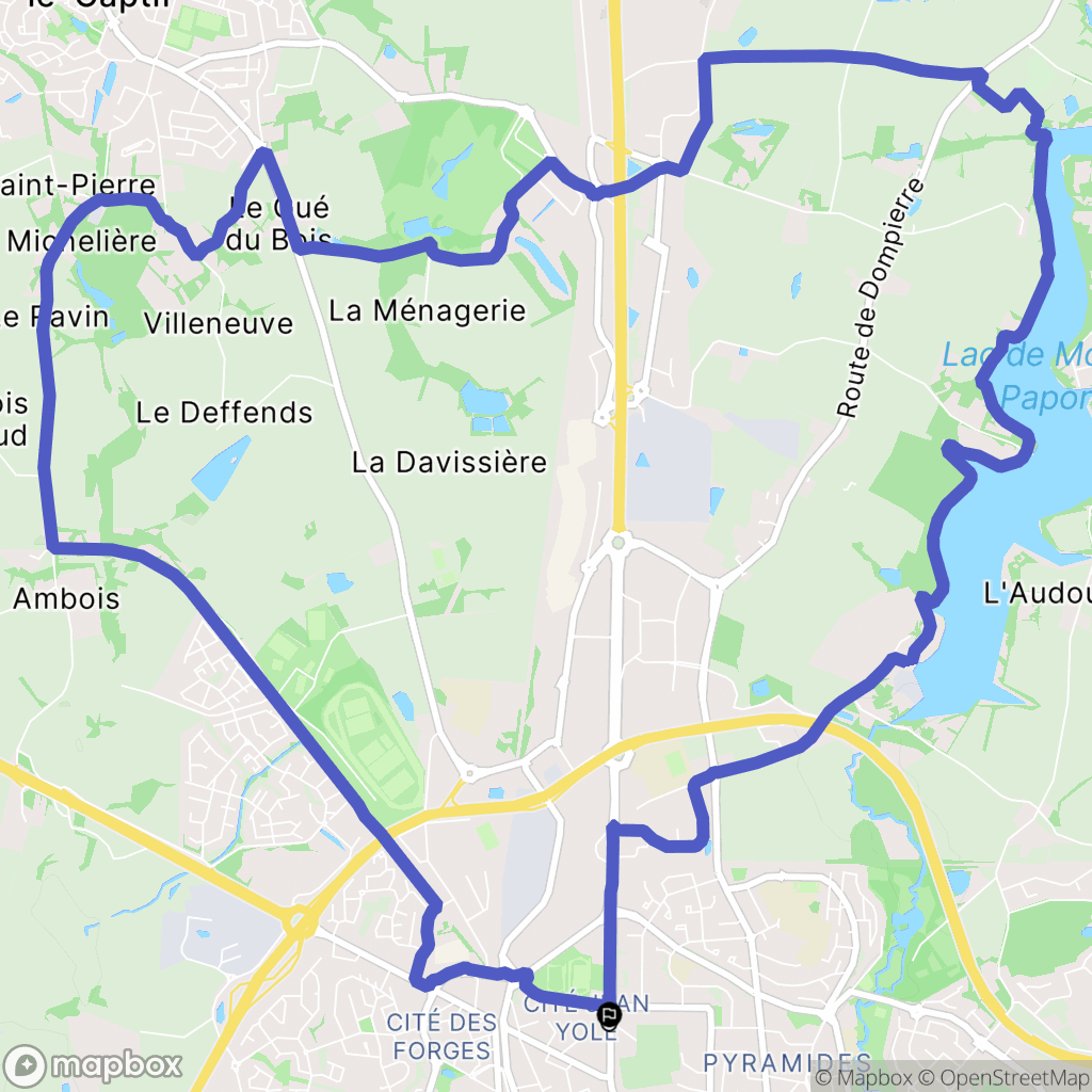 La Roche-sur-Yon : carte du parcours de randonnée - France