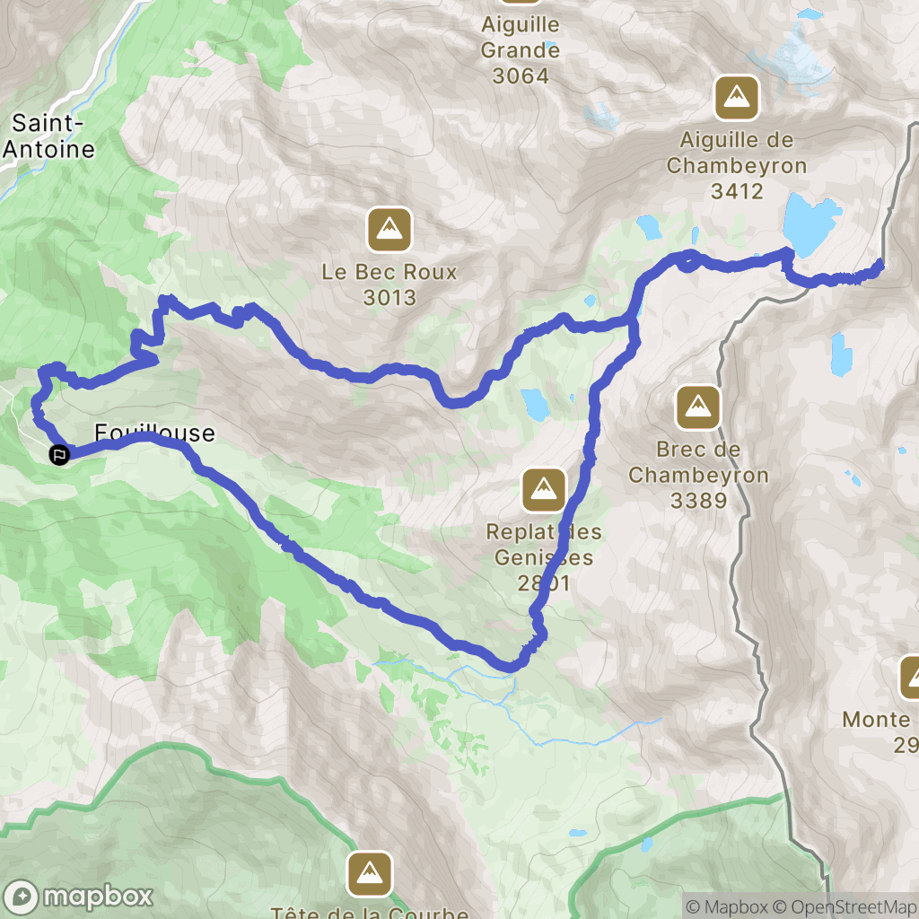 Saint-Paul-sur-Ubaye : carte du parcours de randonnée - France