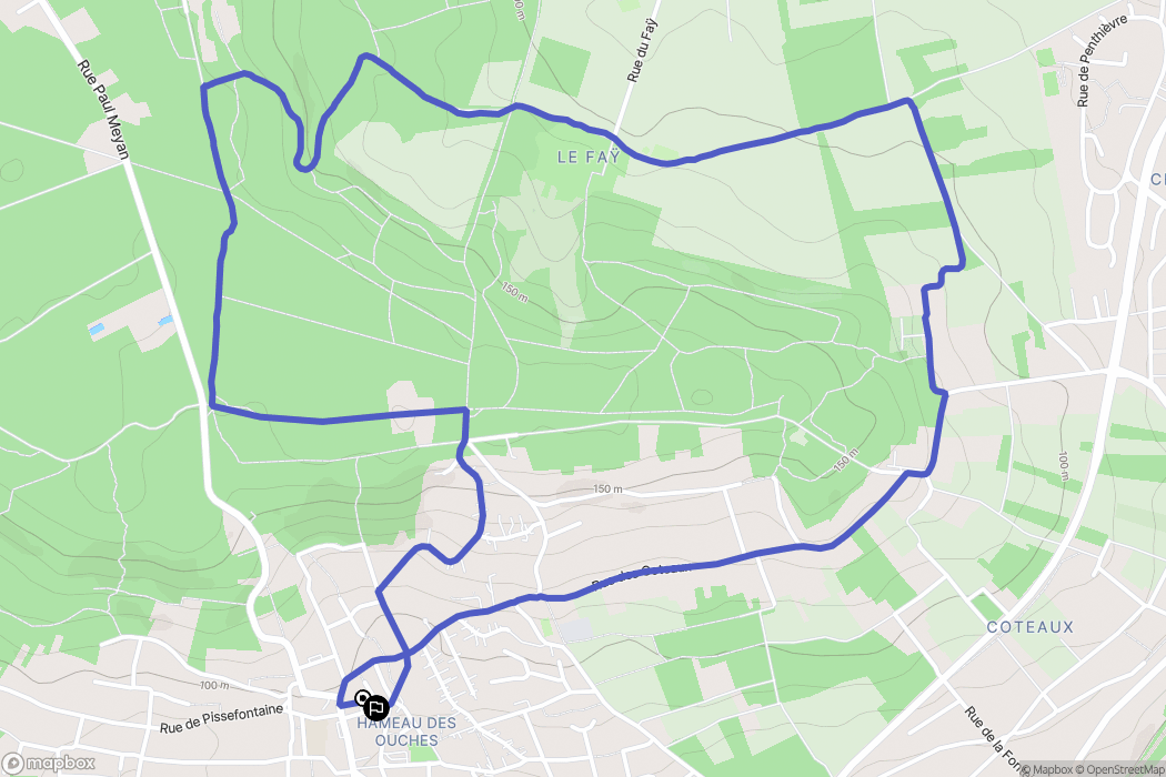 Chanteloup-les-Vignes : carte du parcours de randonnée - France