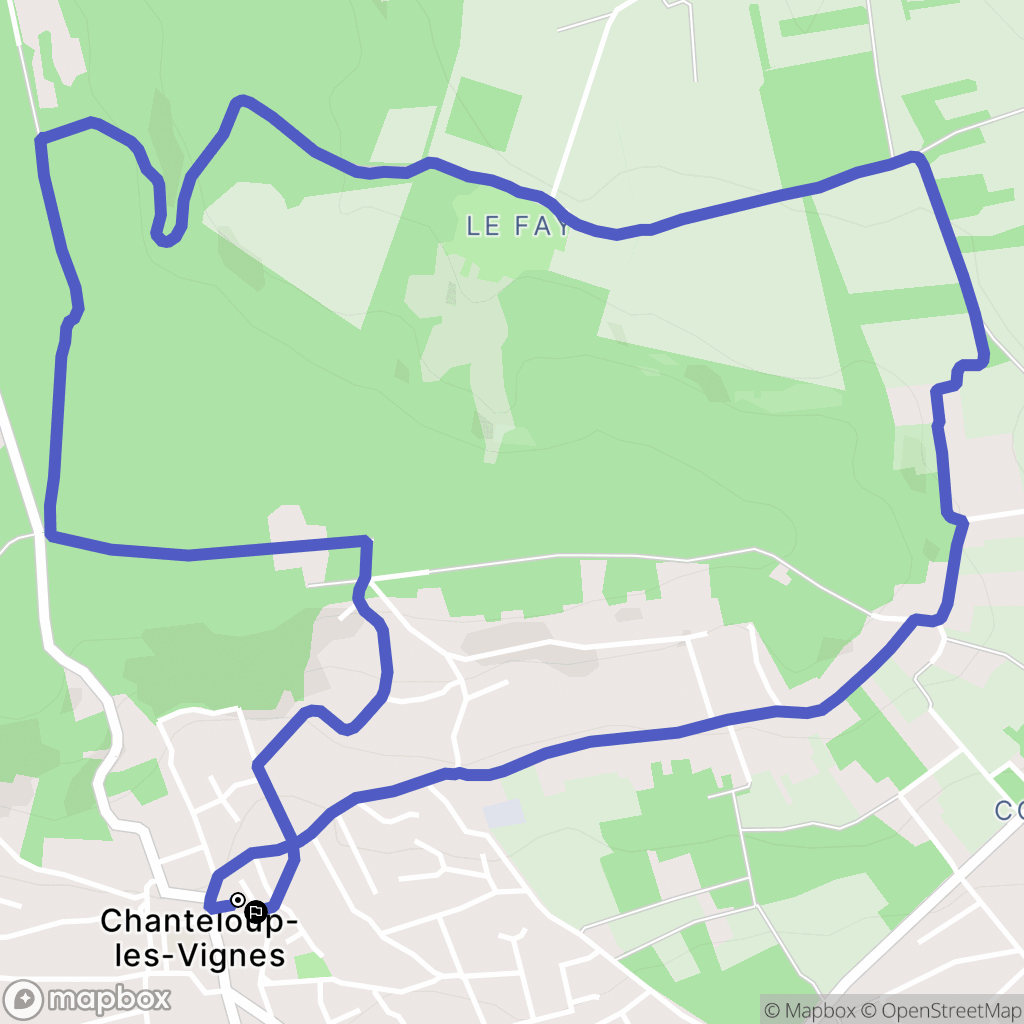 Chanteloup-les-Vignes : carte du parcours de randonnée - France