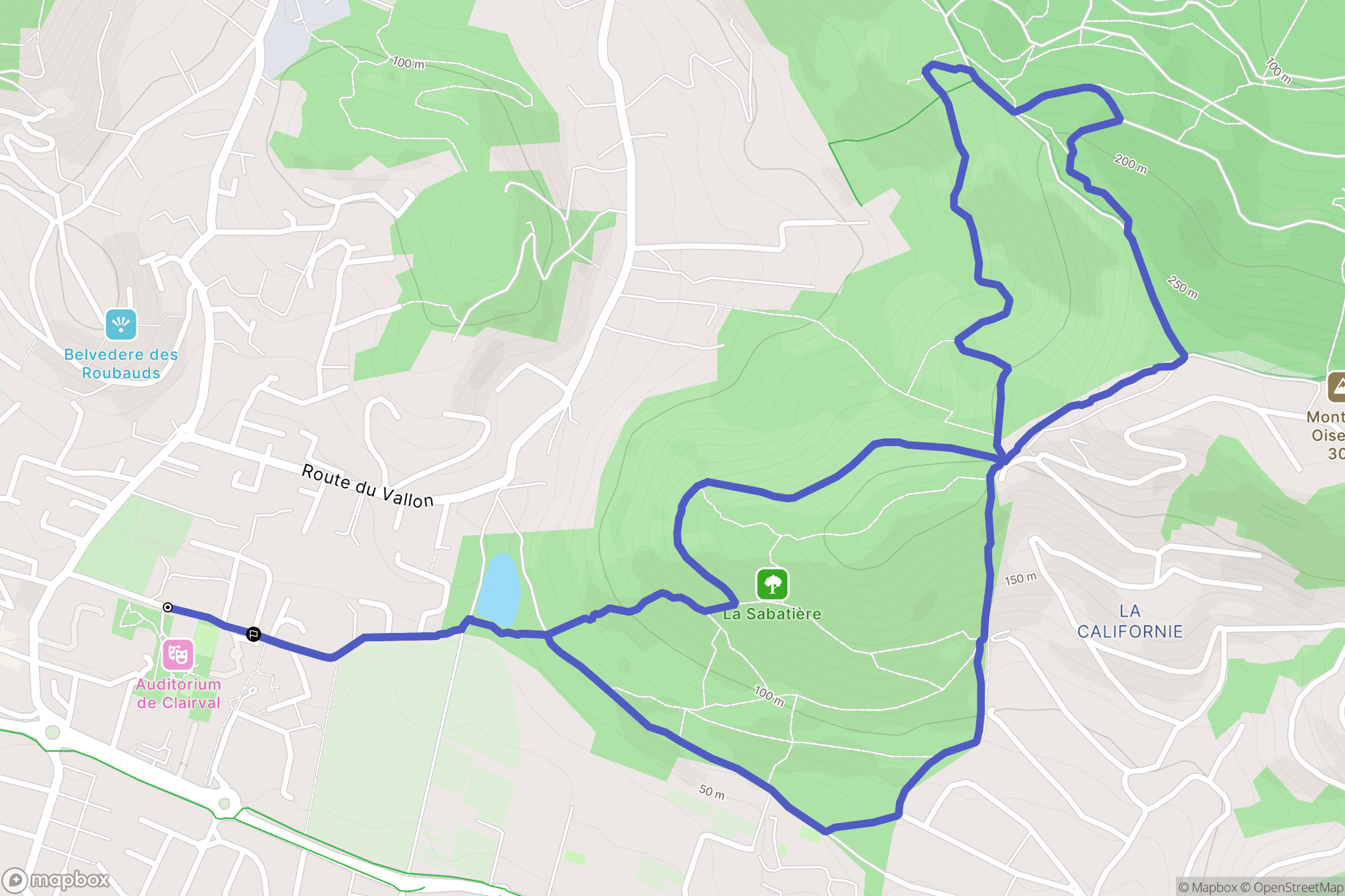 Carqueiranne : carte du parcours de randonnée - France