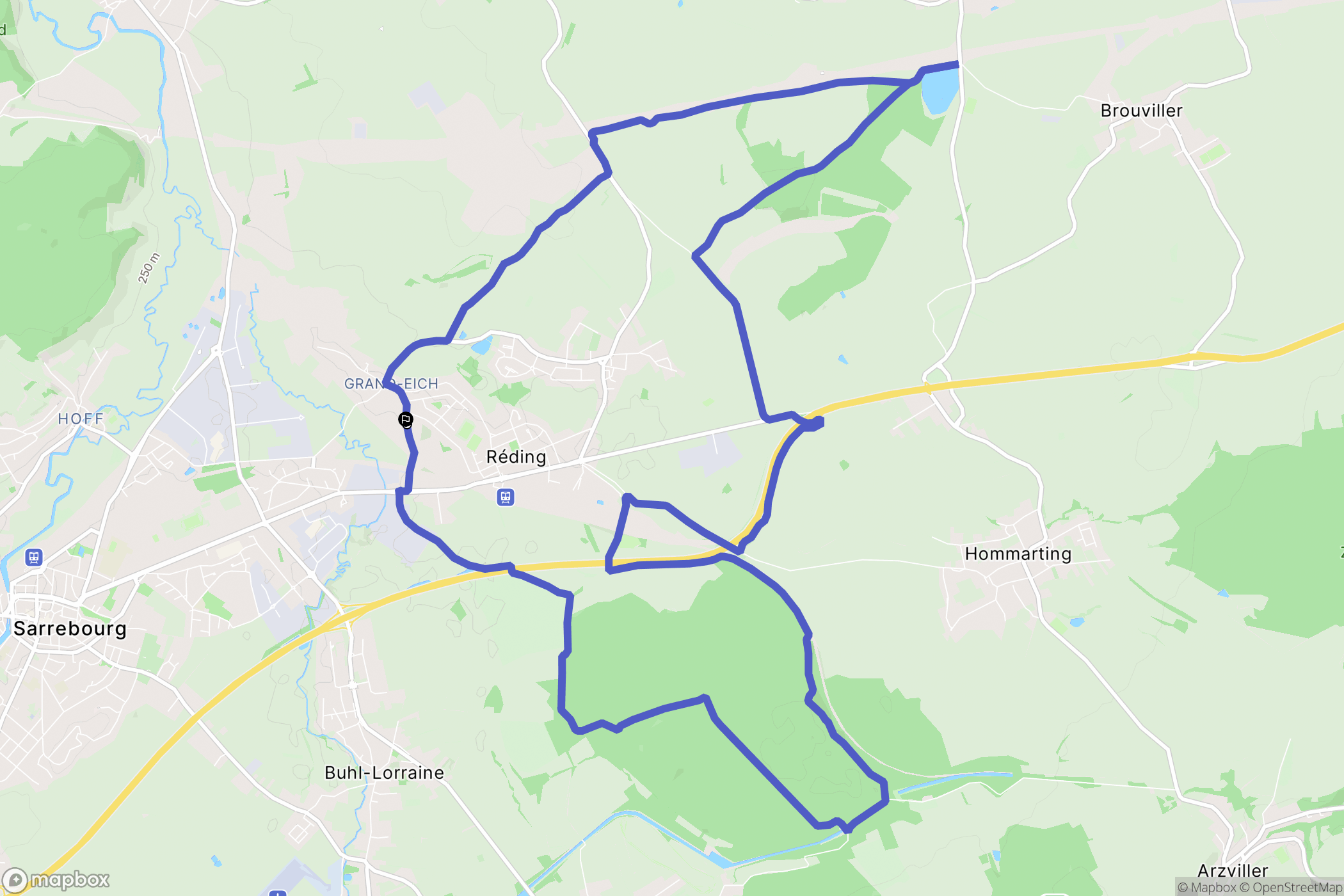 Réding : carte du parcours de randonnée - France