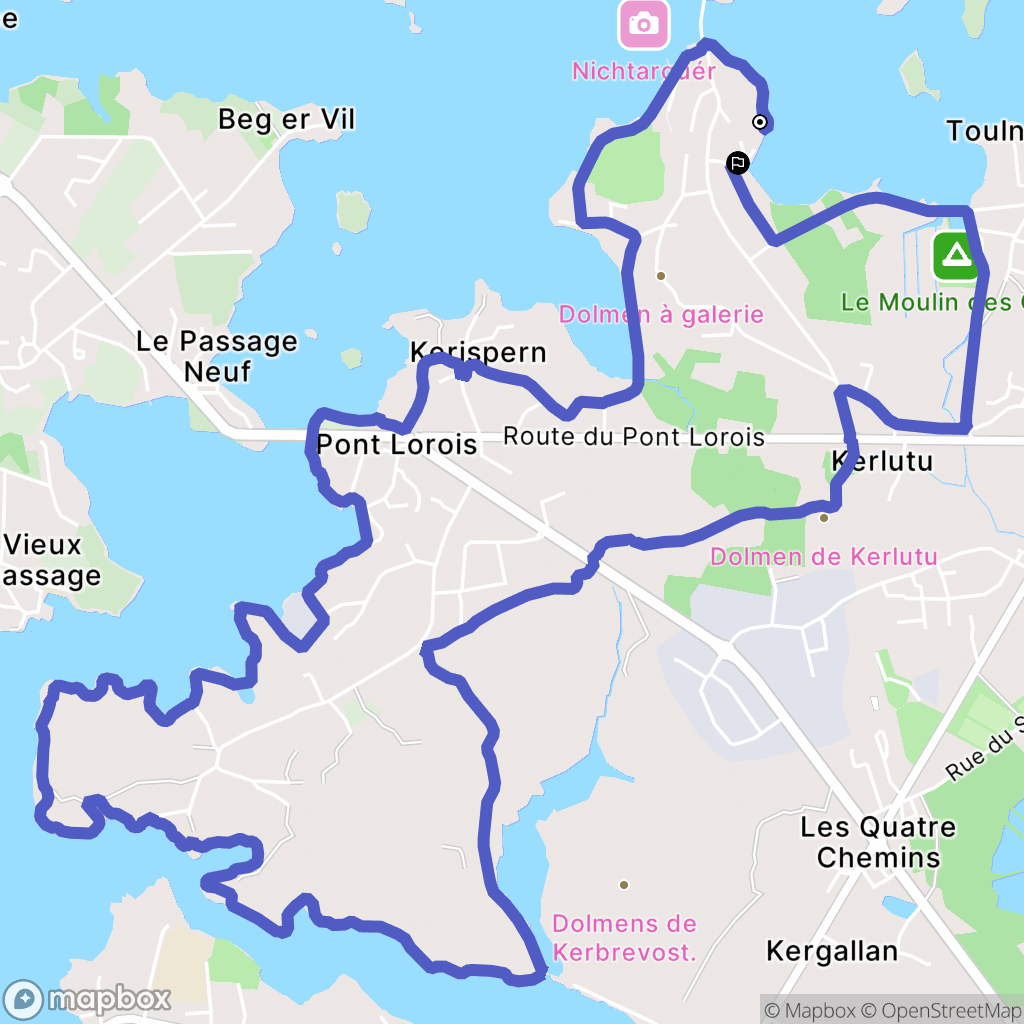 Belz : carte du parcours de randonnée - France