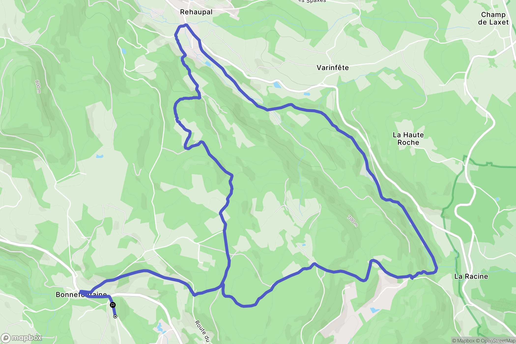 Le Tholy : carte du parcours de randonnée - France