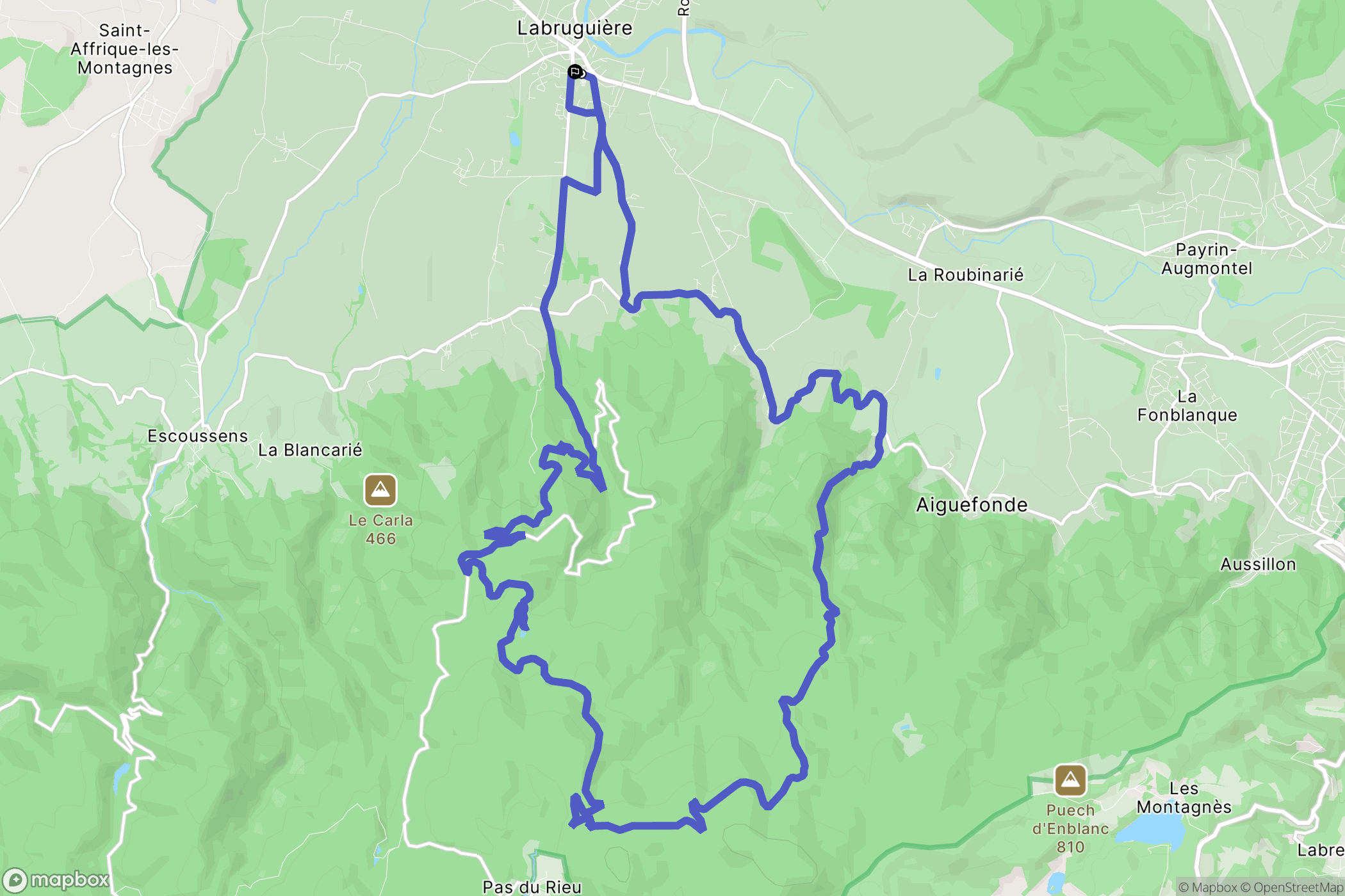 Labruguière : carte du parcours de randonnée - France