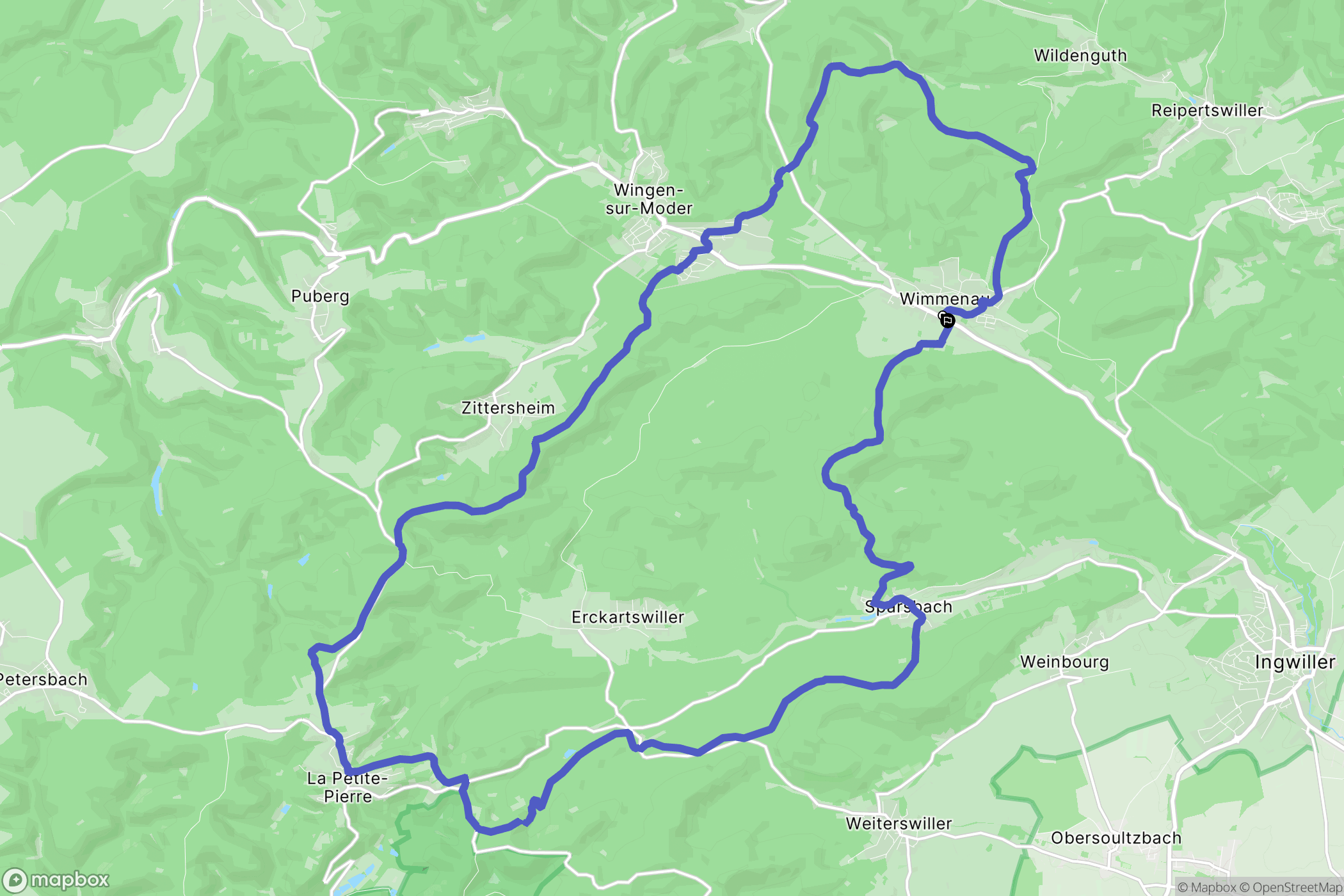 Wimmenau : carte du parcours de randonnée - France