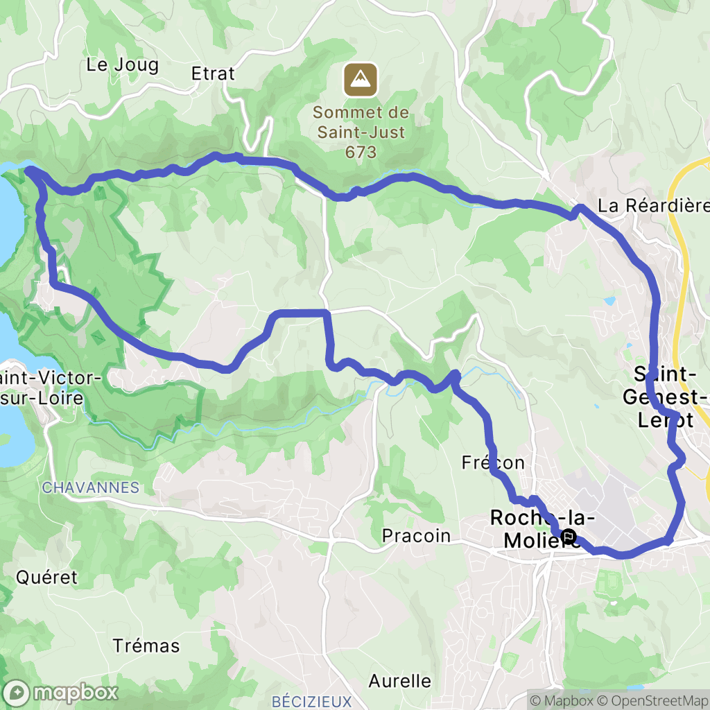 Roche-la-Molière : carte du parcours de randonnée - France