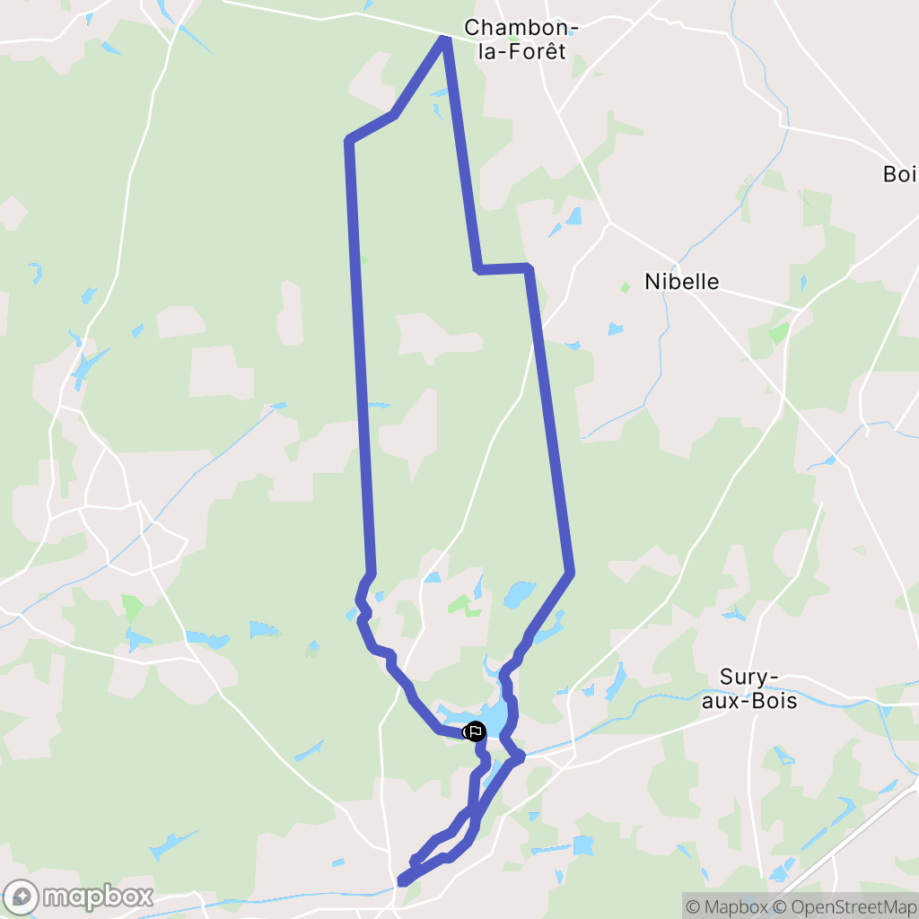 Combreux : carte du parcours de randonnée - France