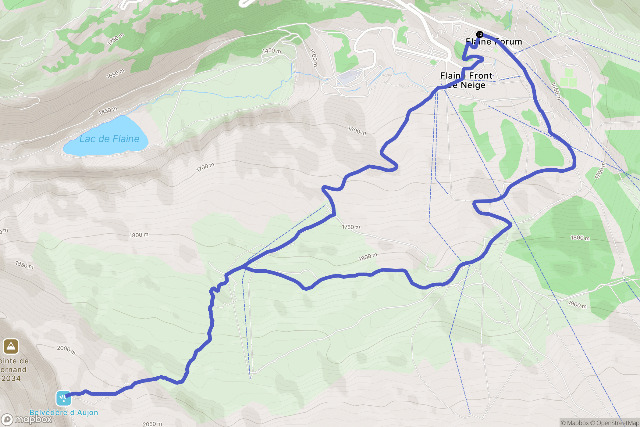 Arâches-la-Frasse : carte du parcours de randonnée - France