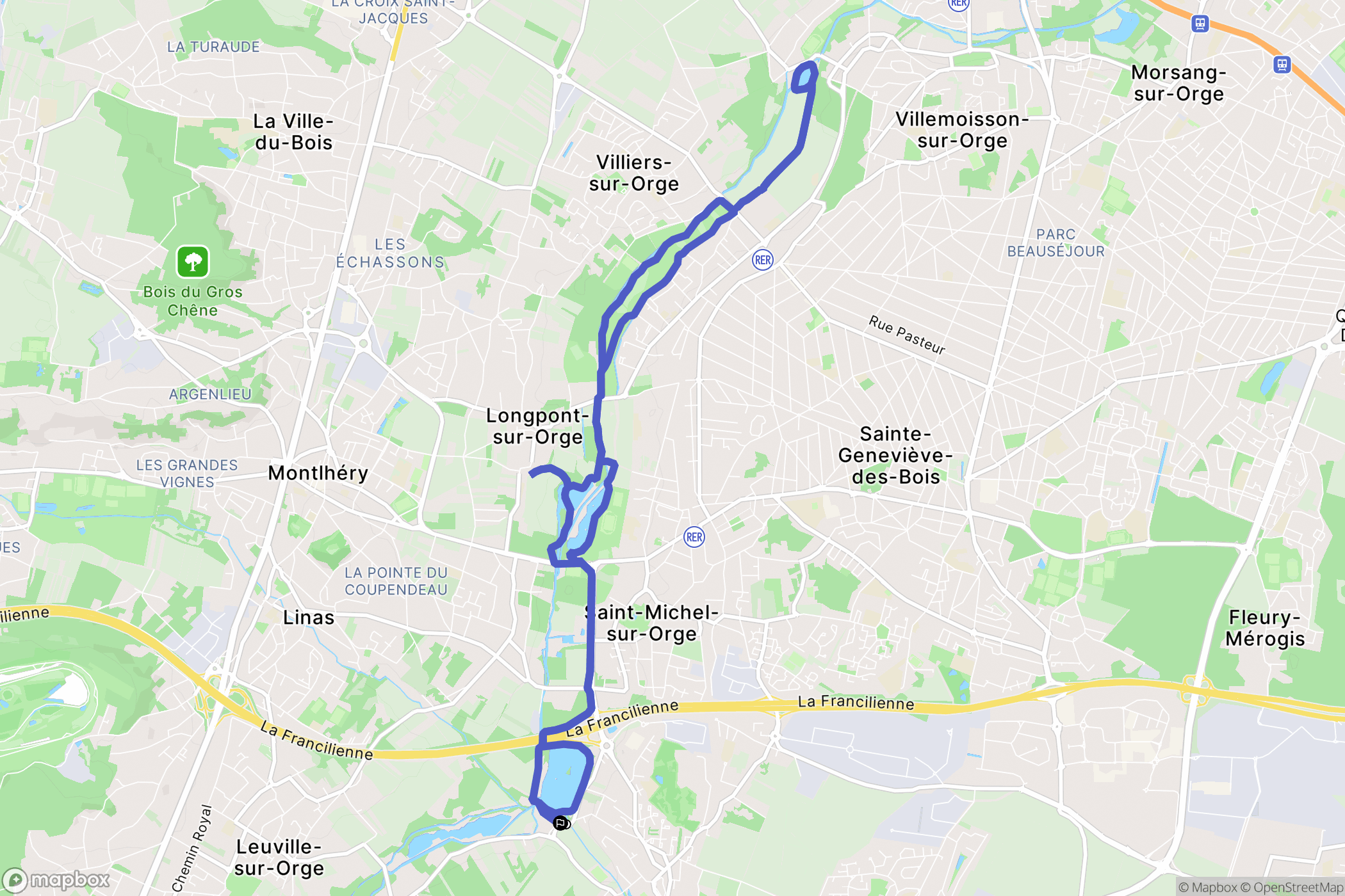 Brétigny-sur-Orge : carte du parcours de randonnée - France