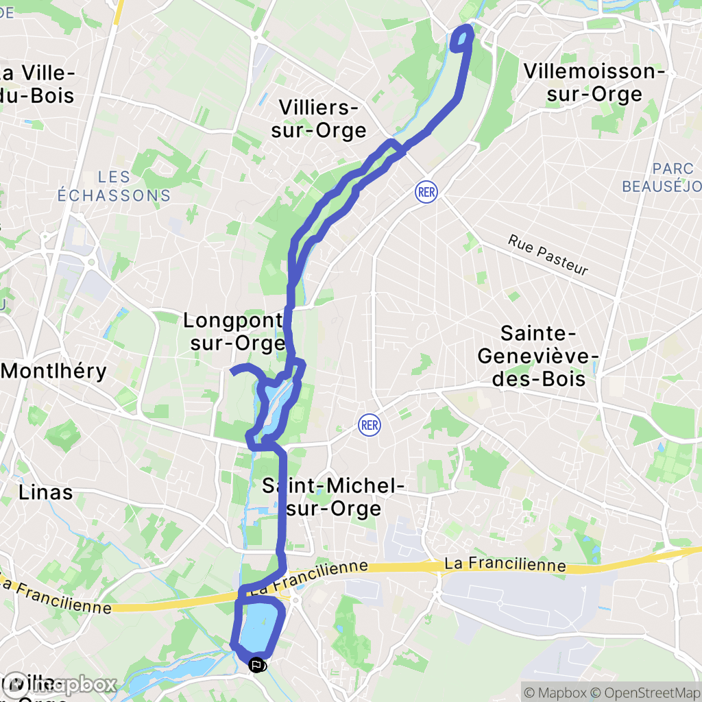 Brétigny-sur-Orge : carte du parcours de randonnée - France