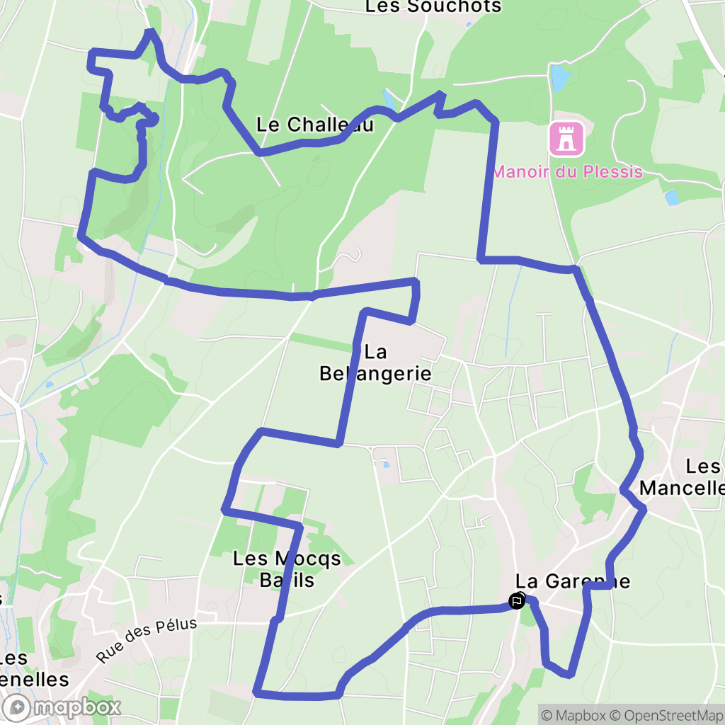 Vouvray : carte du parcours de randonnée - France