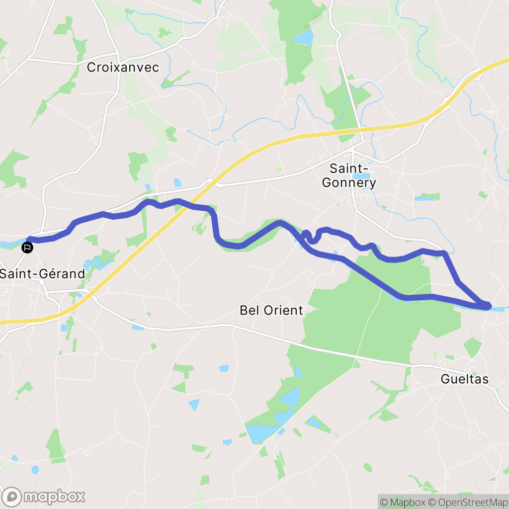 Saint-Gérand-Croixanvec : carte du parcours de randonnée - France