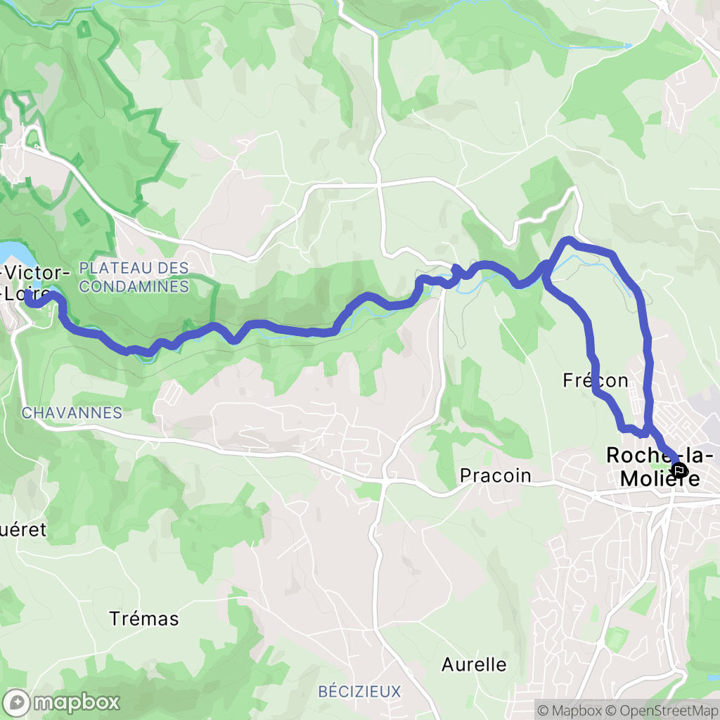 Roche-la-Molière : carte du parcours de randonnée - France