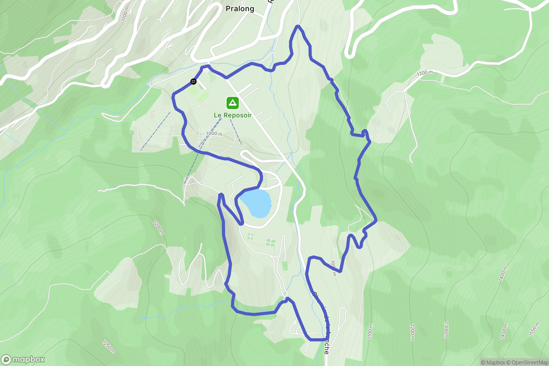 Le Reposoir : carte du parcours de randonnée - France