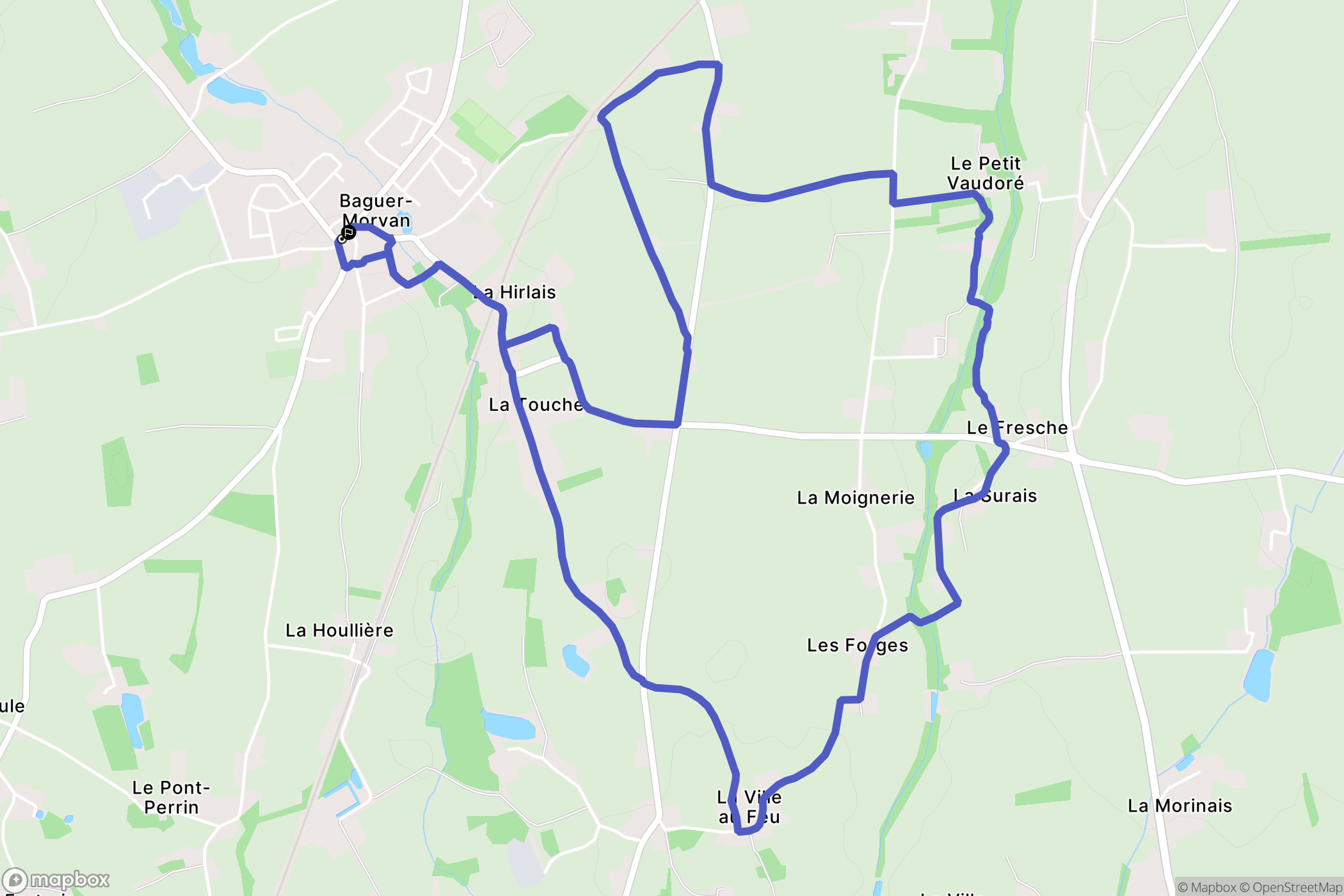 Baguer-Morvan : carte du parcours de randonnée - France