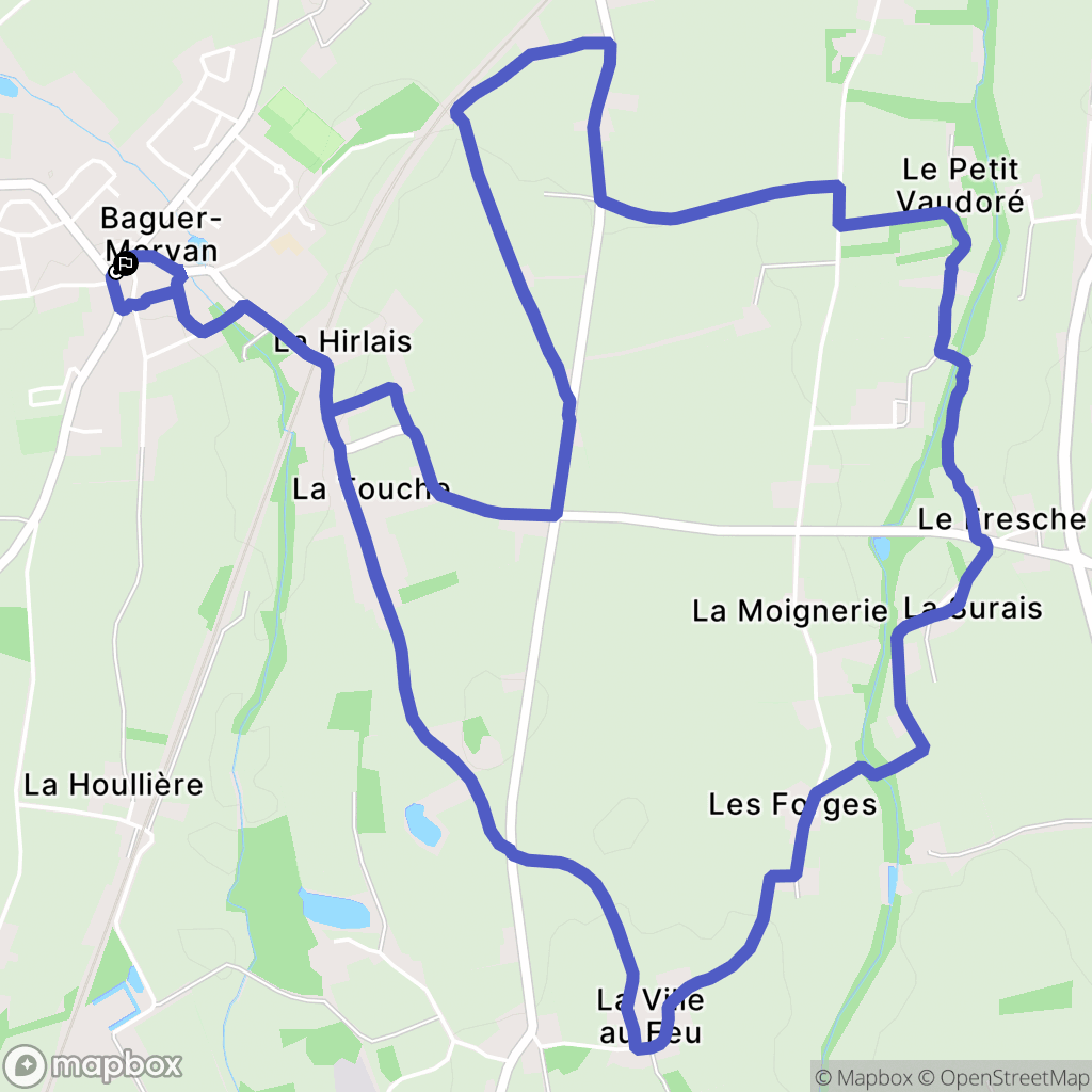 Baguer-Morvan : carte du parcours de randonnée - France