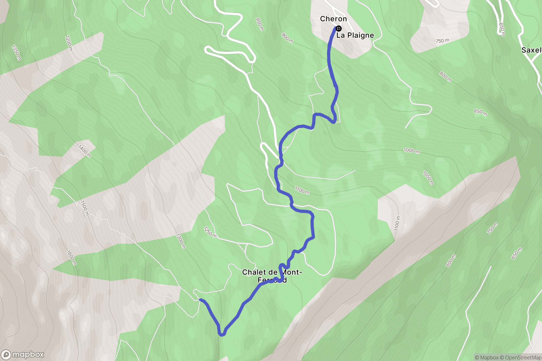 Magland : carte du parcours de randonnée - France