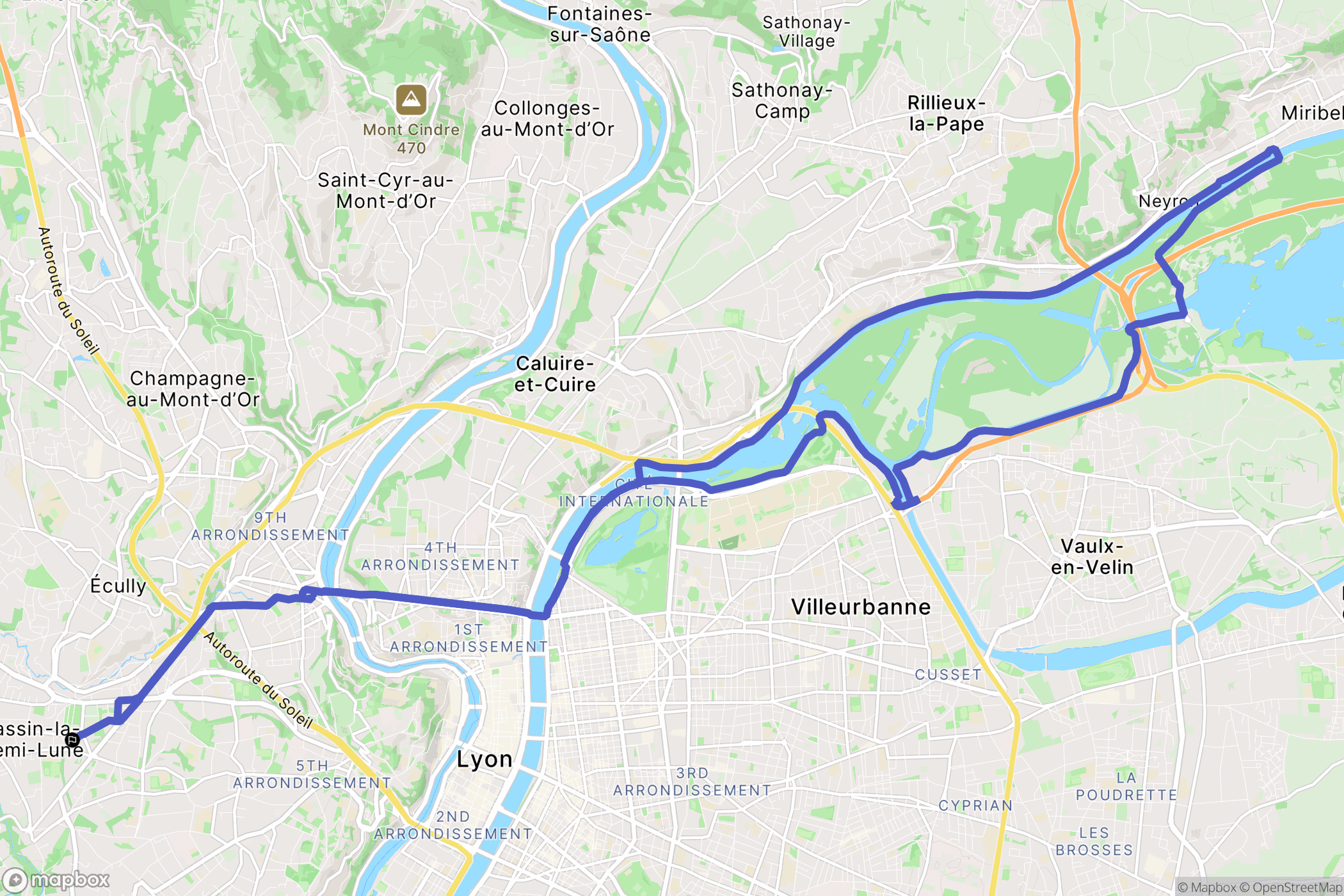 Tassin-la-Demi-Lune : carte du parcours de randonnée - France