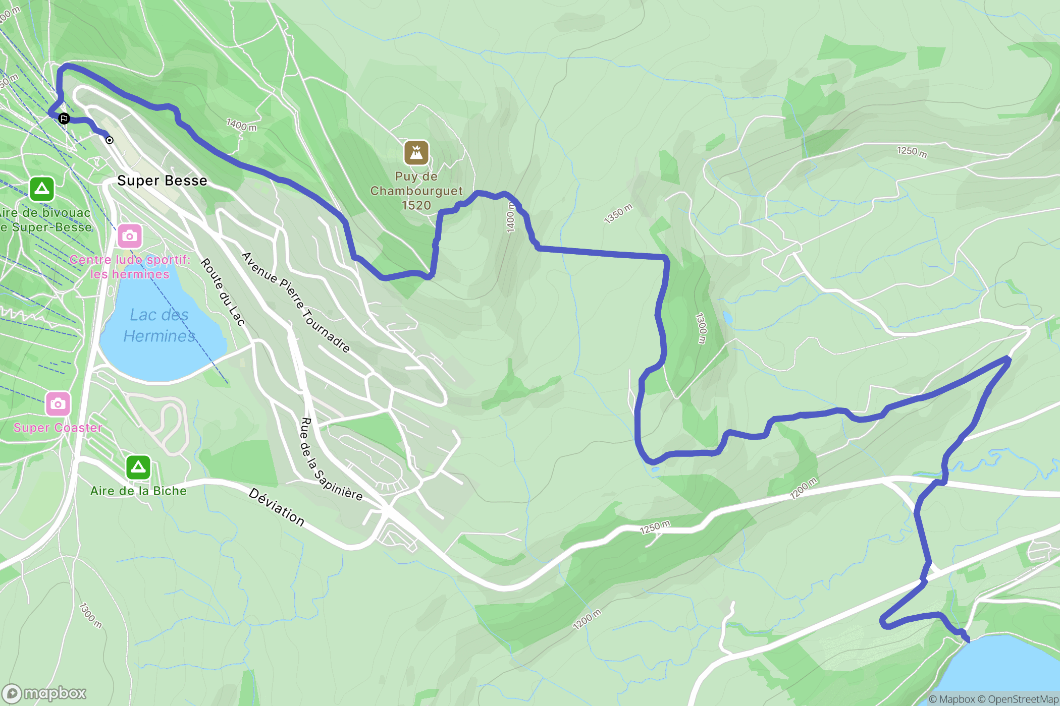 Besse-et-Saint-Anastaise : carte du parcours de randonnée - France