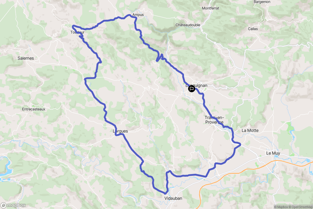 Draguignan : carte du parcours de randonnée - France