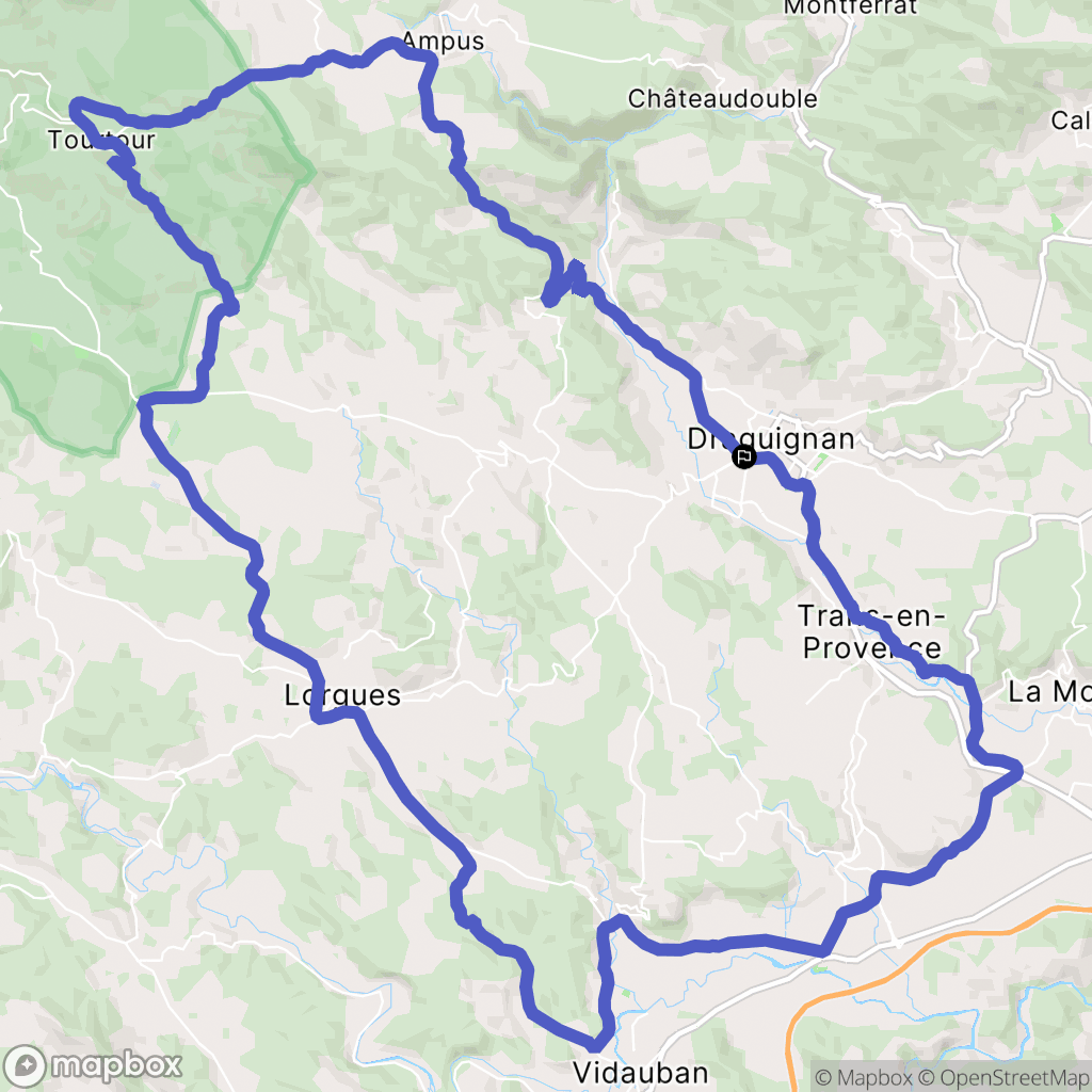 Draguignan : carte du parcours de randonnée - France