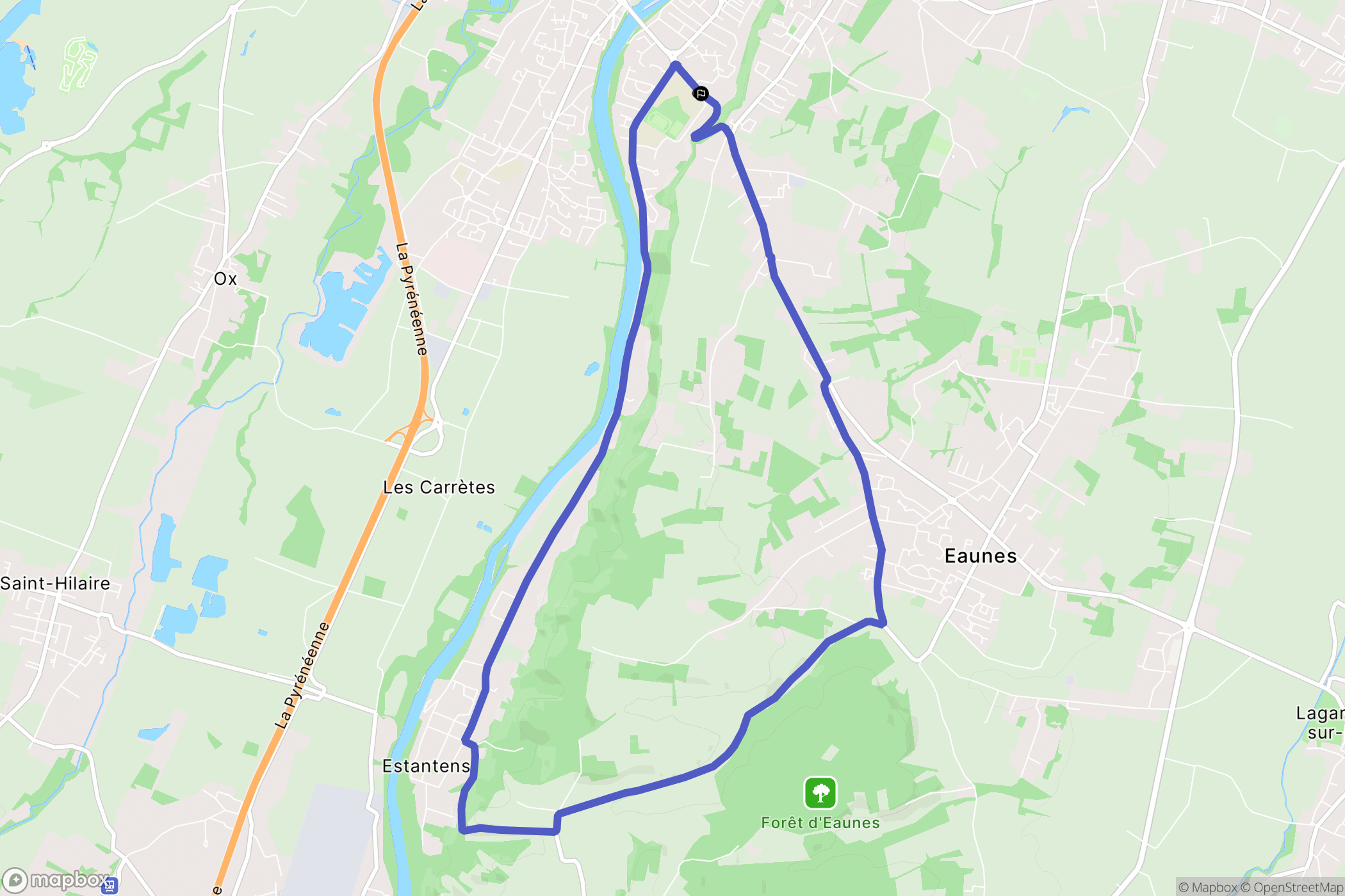 Muret : carte du parcours de randonnée - France