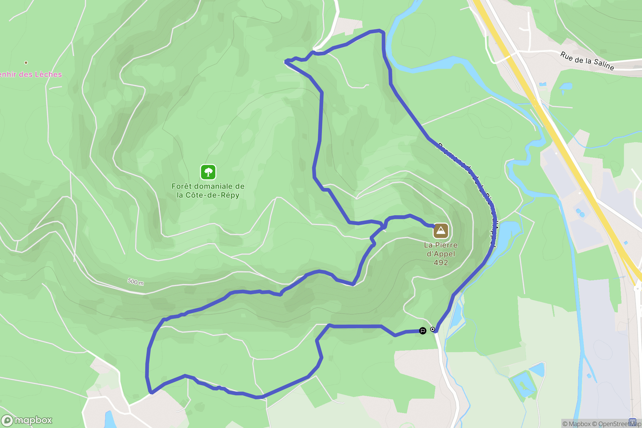 Étival-Clairefontaine : carte du parcours de randonnée - France
