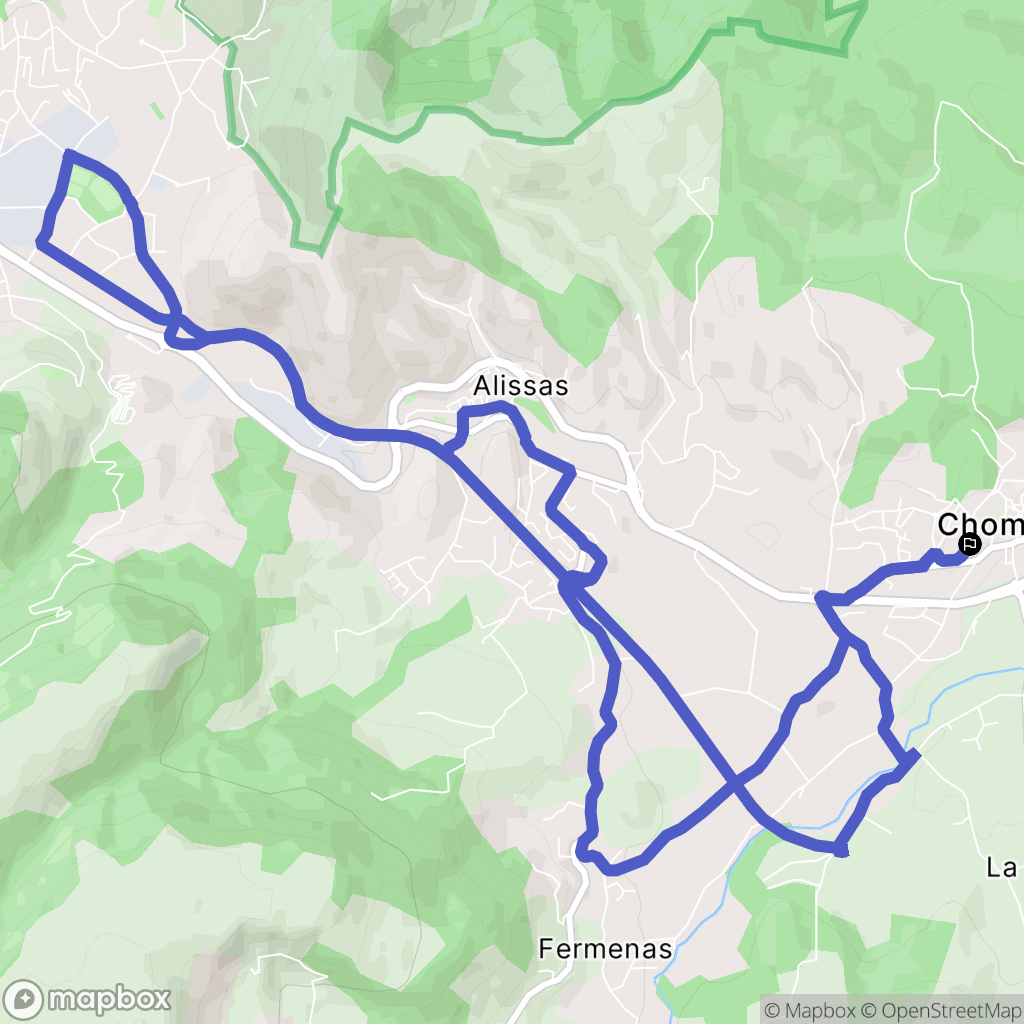Chomérac : carte du parcours de randonnée - France