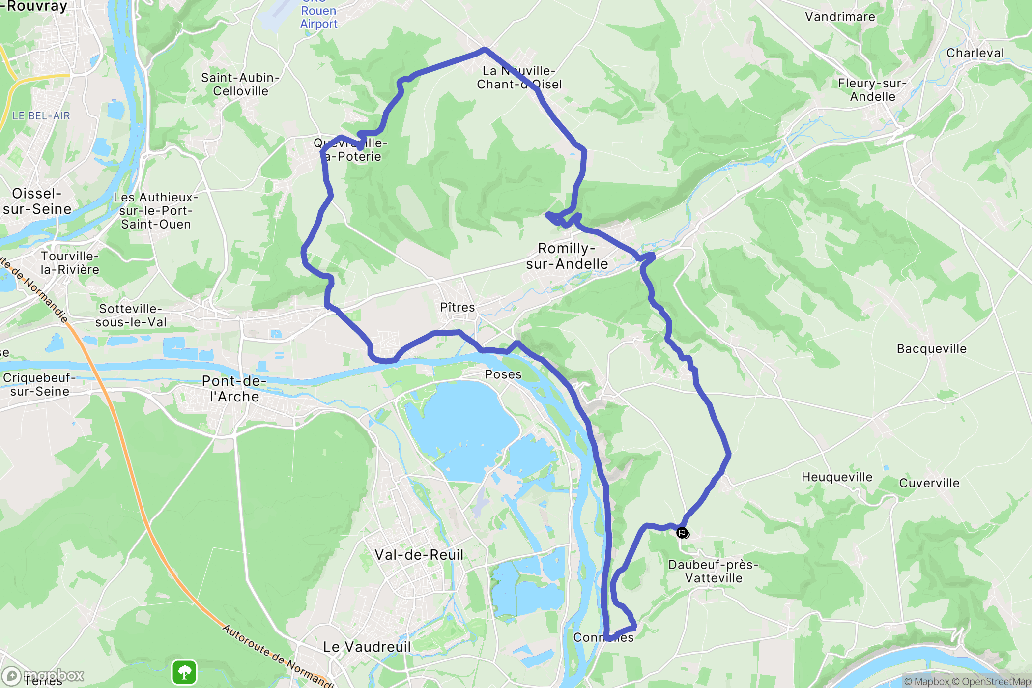 Vatteville : carte du parcours de randonnée - France