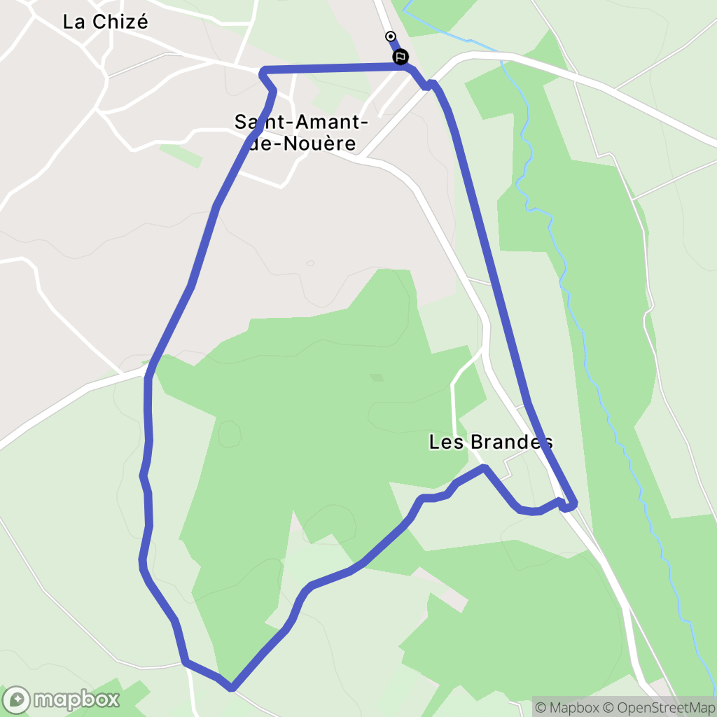 Saint-Amant-de-Nouère : carte du parcours de randonnée - France