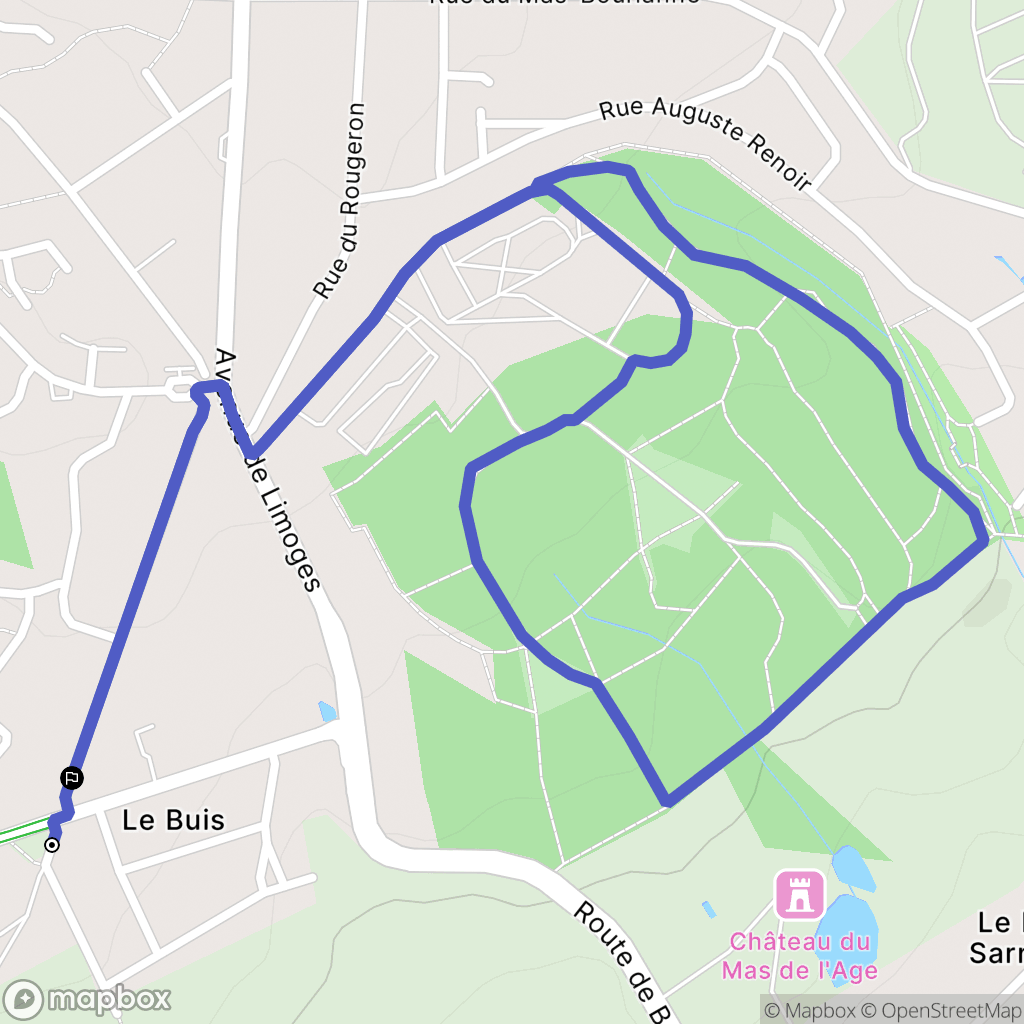 Couzeix : carte du parcours de randonnée - France